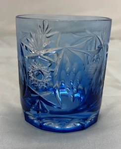 Vaso de whisky azul corte a cristal transparente Marsala? Whisky bohemio - Imagen 1 de 6