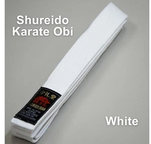 SHUREIDO BW Karate White Belt Obi 100% Cotton Made in Japan Okinawa Brand - Picture 1 of 1