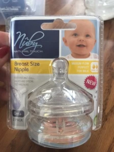  New Nuby Natural Touch  Breast Size Nipple 2 pack!  Medium Flow Nipple  - Picture 1 of 3