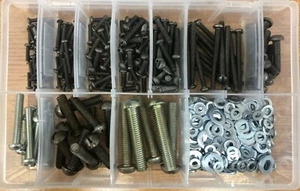 350+ 1/8" - 3/8" Whitworth Round Head Machine Screw Assortment, C/W Washers. - Picture 1 of 5