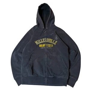 Vintage Y2K Millersville University Sherpa Lined Zip Up Hoodie Sweatshirt Small - Picture 1 of 10
