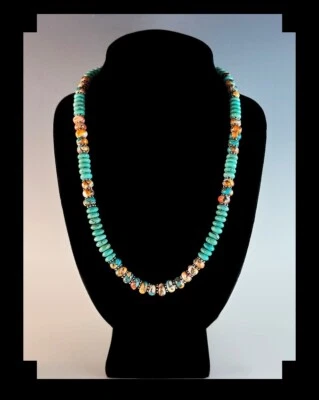 White Fox Creation: Turquoise and Spiny Oyster Unisex Choker  - Image 1 of 4