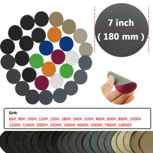 180 mm Wet/Dry Sanding Discs Grit 60# to 10000# 7" Hook and Loop Round Sandpaper - Picture 1 of 12