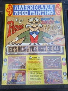 VTG 1967 Americana Wood Painting Set USA Piano Player Lisbeth Whiting NIB - Picture 1 of 4