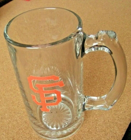 San Francisco Giants SF logo glass tankard handled cup mug MLB Cover