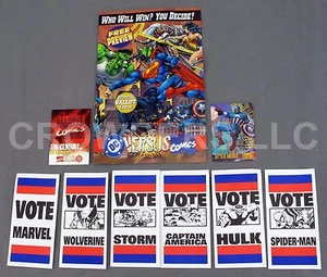 Cómic y artículos promocionales de DC Versus Marvel: 6 papeles de votación tarjeta de capitán y boleta electoral - Imagen 1 de 6