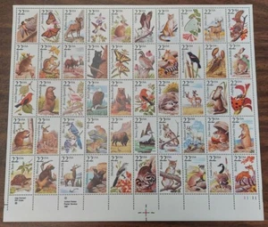 US #2286-2335, 22¢ Wildlife, Complete Mint sheet of 50, VF - Picture 1 of 1
