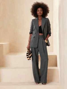 Banana Republic 12 geformter Fischgrät Blazer 12 anthrazitgrau #746813 neu mit Etikett - Bild 1 von 5