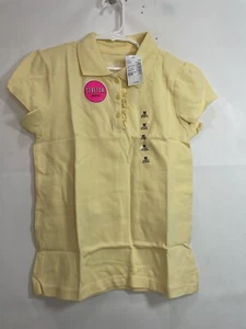 Children's Place Girls Size M 7/8 Yellow School Uniform Polo Short Sleeve Shirt - Picture 1 of 20