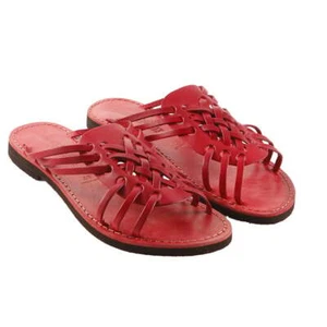 Sandali da Donna ciabatta infradito Rossi in PELLE e cuoio stile Aragosta Taglia - Foto 1 di 3
