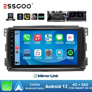 64G Android 13 Auto CarPlay Autoradio GPS RDS Kamera Für Smart Fortwo 451 05-10 - Bild 1 von 13
