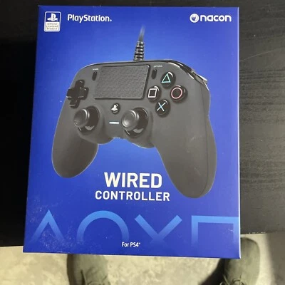 Nacon Wired Controller for PlayStation 4 PS4 and PC, Black Sealed - Image 1 of 4