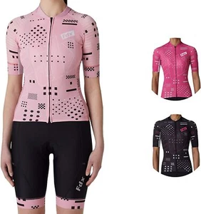 Women/ Ladies Cycling Jersey Half Sleeve Bike Team Racing Top + Bib shorts set 