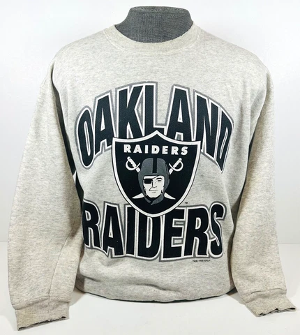 Vtg 1995 Oakland Raiders Sweatshirt Crewneck Size L Hanes Activewear Made in USA Cover