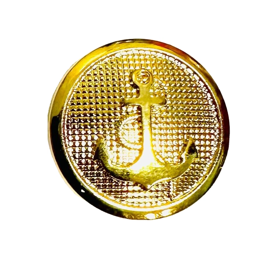 5 Knöpfe Anker gold 15 mm Kunststoff Knopf Metall Optik Marine Schiff maritim - Bild 1 von 1