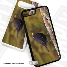 Printed Rubber Clip Phone Case Cover For iPhone - Garden Birds Blackbird