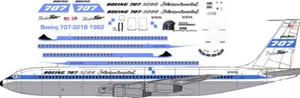 Prototype Boeing 707-300B Pointerdog7 decals for Minicraft 1/144 kit - Picture 1 of 1
