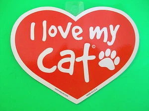 Red I LOVE MY CAT (w/ Paw Print) Car Vehicle Home Office Refrigerator Magnet New - Picture 1 of 1