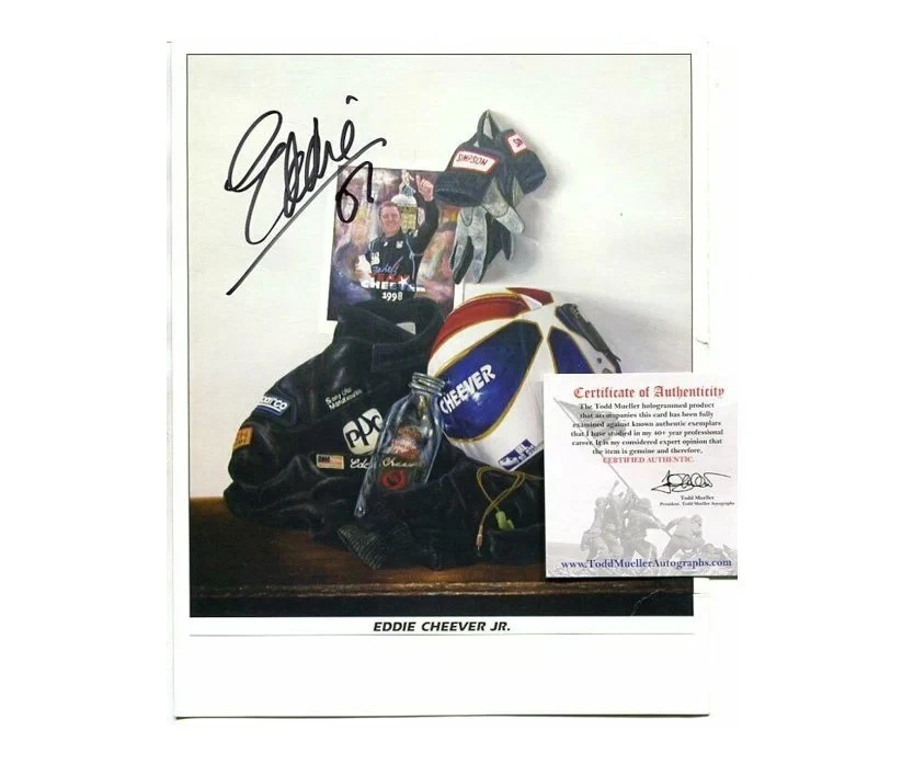 Eddie Cheever Jr Autographed Photo: COA Signed Indy 500 Race Car! Formula One F1 - Image 1 of 4
