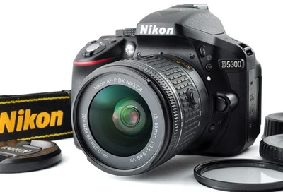 Nikon D5300 Black MINT 3106 Shots 24.2MP DSLR Camera AF-P DX VR 18-55mm Lens Kit - Image 1 of 4