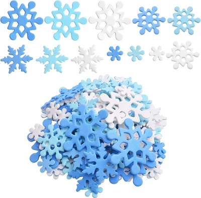 雪花泡沫贴纸,120 件泡沫雪花贴纸自粘雪花  — 第 1/4 张图片