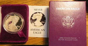 1986 S U.S. Mint American Eagle 1 oz SILBER Brilliant PROOF DOLLAR COIN O/B+COA - Bild 1 von 18