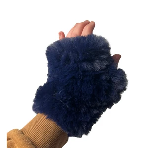 Guantes guantes Jocelyn Mandy azul marino de piel sintética sin dedos regalo navideño nuevos con etiquetas - Imagen 1 de 3