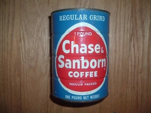 Chase & Sanborn caffè macinato regolare lattina di latta da 1 libbra 5,5" libbre il caffè più pesante - Foto 1 di 6