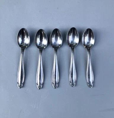 Vintage CMS Carl Mertens Stainless Dessert Espresso Spoon Set Of 5 - Image 1 of 3