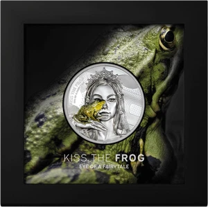 Silbermünze Cook Islands Eye of a Fairytale Kiss the Frog 2023 2 oz PP - Bild 1 von 8