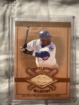 2001 SP Game Bat Edition Milestone - Piece of the Action Milestone Sammy Sosa - Image 1 of 2