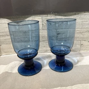 Vintage Blue Large Water/Ice Tea Goblets~~Set of 2 - Picture 1 of 7