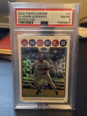 2008 Topps Chrome Vladimir Guerrero Refractor PSA 8 HOF Angels - Image 1 of 2