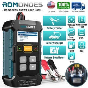 Romondes RD510 Automotive Battery Tester Charger Voltage Test Cranking Test Tool - Foto 1 di 8