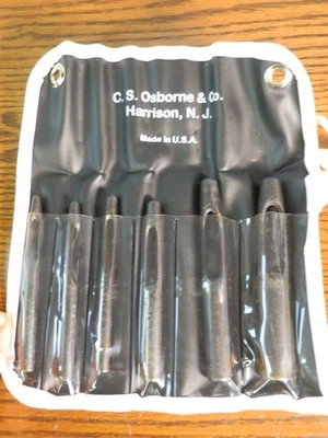 C.S. Juego de perforadoras de cuero con orificio redondo para cinturón talla 6 Osborne #K-245 hecho en EE. UU. Foto 1 de 4