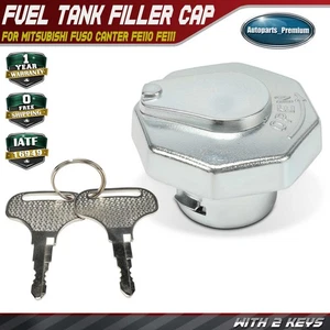 Silver Fuel Tank Cap with 2 Keys for Mitsubishi Fuso Canter FE110 FE111 FE 211 - Picture 1 of 9