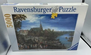 1992 Ravensburger 5000 Piece Puzzle VILLAGE ON THE RIVER Jay BRUEGHEL NISB NEW - Picture 1 of 10