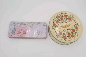 Vintage Deluxe Fruitcake And Elitejuly Rose Gift Box Tin Lot - Picture 1 of 12