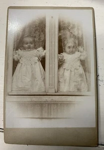 Vintage Post-Mortem Cabinet Card, 2 Young Children, approx. 4"x6-1/4" - Picture 1 of 2
