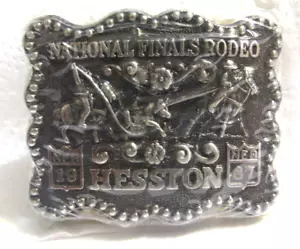 Hesston National Finals Rodeo 1987 Belt Buckle - New Sealed - Picture 1 of 2