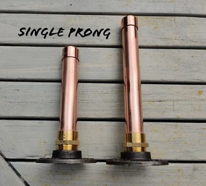 Industrial 'Single Prong' Copper Pipe Shelf Brackets (Steampunk) - Picture 1 of 12
