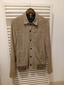 Nicolo Ceschi Berrini Beige mens perforated suede bomber jacket Medium - Vgc - Picture 1 of 14