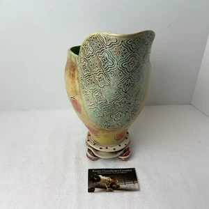 Kristin Gruenberger Whimsical Art Pottery Pitcher Vase Signed Rare! - Picture 1 of 9