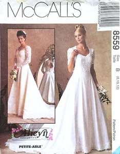 1990's McCall's Misses' Bridal Gown Alicyn Pattern 8559 Size 8-12 UNCUT - Picture 1 of 2