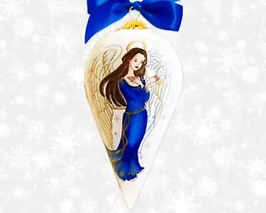 2024 Li Bien Ornament Angel with Peace Dove Hand Painted Christmas Ornament - Picture 1 of 5