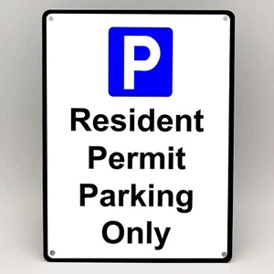 RESIDENT PERMIT PARKING METAL SIGN BLUE BADGE CAR SPACE GARAGE ACCESS KEEP CLEAR - Picture 1 of 4