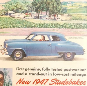 1947 Studebaker Classic Car Landscape Advertisement Automobilia Farm DWNN21 - Picture 1 of 2