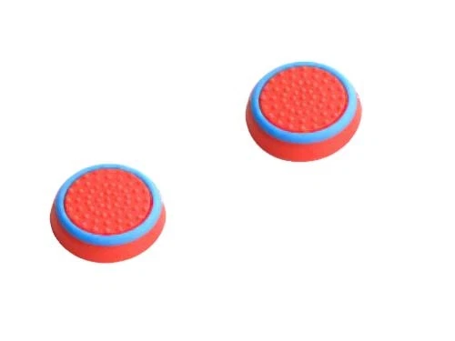 1 Paar PS4 Controller Thumb Stick Silikon Kappen Gummi Grips Caps - ROT-blau NEU - Bild 1 von 1