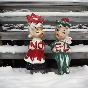 Rare Vintage Lipper and Mann Christmas Elf Pixie Salt&Pepper Shelf Shakers READ - Picture 1 of 18