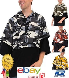 Suéter con capucha de manga corta Camoflauge para hombre de gran tamaño - Imagen 1 de 17